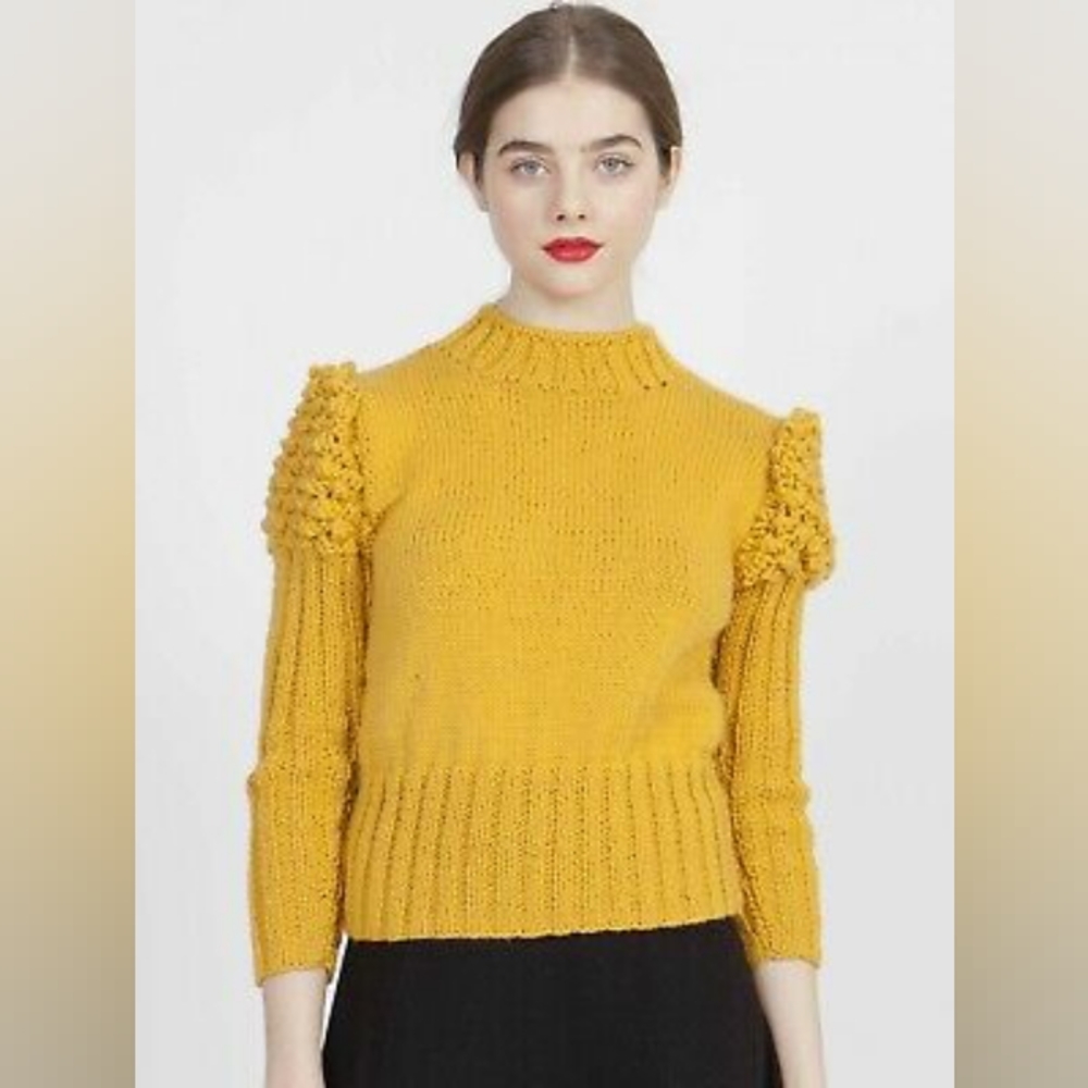 Ethical New OS La Casita De Wendy Jumper Sweater Yellow Wool Puff Handknit Spain